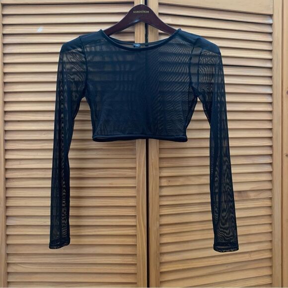 Naked Wardrobe Sheer Swim Crop Top XS - Picture 1 of 5